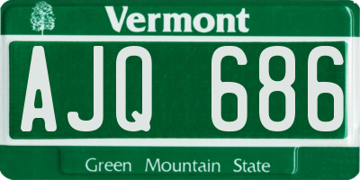 VT license plate AJQ686