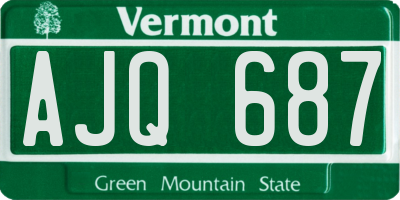VT license plate AJQ687