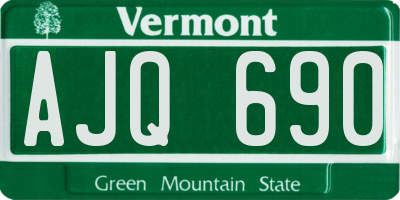 VT license plate AJQ690