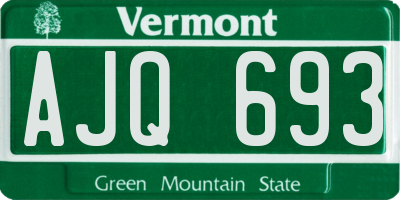 VT license plate AJQ693