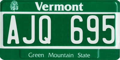 VT license plate AJQ695