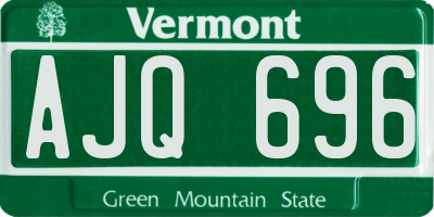 VT license plate AJQ696