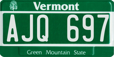 VT license plate AJQ697