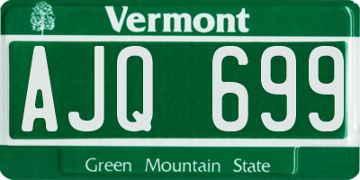 VT license plate AJQ699