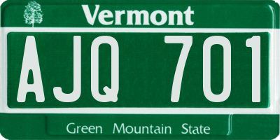 VT license plate AJQ701