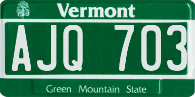 VT license plate AJQ703