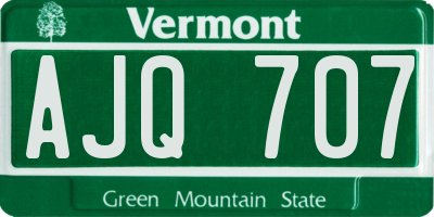 VT license plate AJQ707