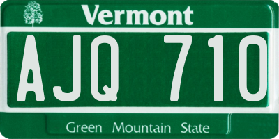 VT license plate AJQ710