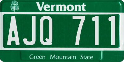 VT license plate AJQ711