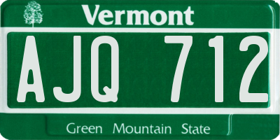 VT license plate AJQ712