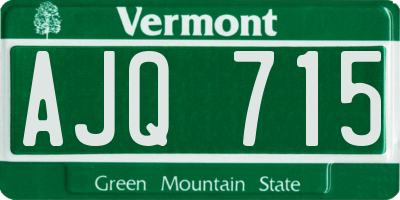VT license plate AJQ715