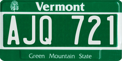 VT license plate AJQ721