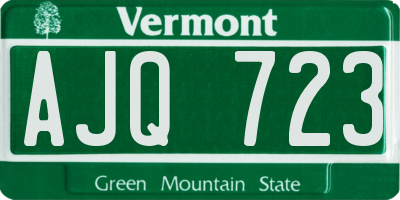 VT license plate AJQ723