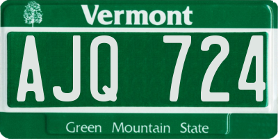 VT license plate AJQ724
