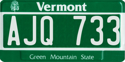 VT license plate AJQ733