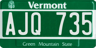 VT license plate AJQ735