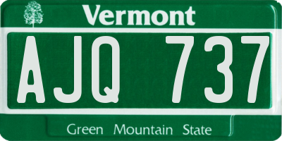 VT license plate AJQ737