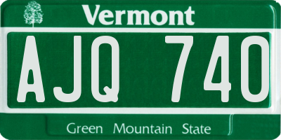 VT license plate AJQ740