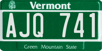 VT license plate AJQ741