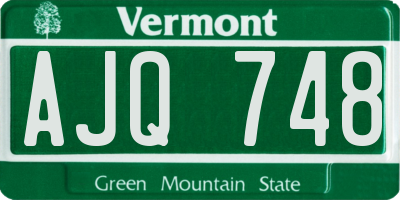 VT license plate AJQ748