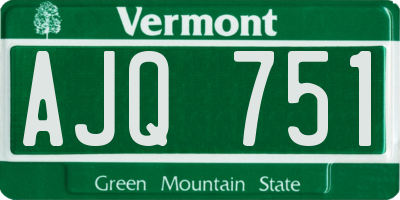 VT license plate AJQ751