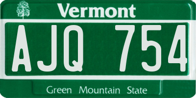 VT license plate AJQ754