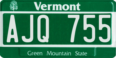 VT license plate AJQ755