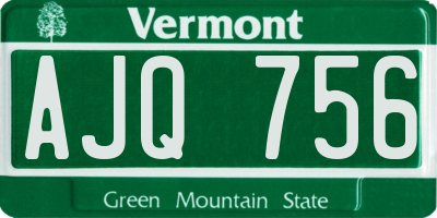 VT license plate AJQ756
