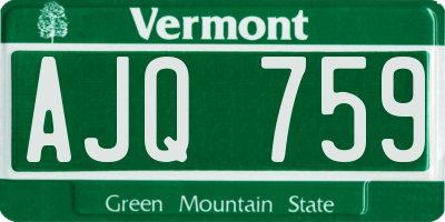 VT license plate AJQ759