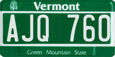 VT license plate AJQ760