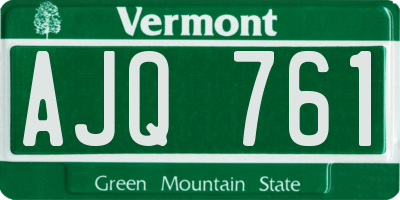 VT license plate AJQ761