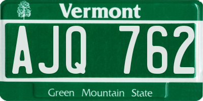 VT license plate AJQ762