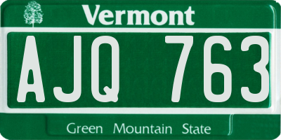 VT license plate AJQ763