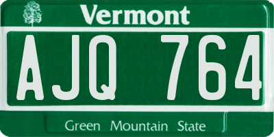 VT license plate AJQ764