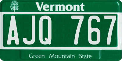 VT license plate AJQ767
