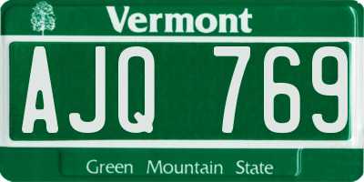 VT license plate AJQ769