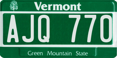 VT license plate AJQ770