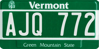 VT license plate AJQ772
