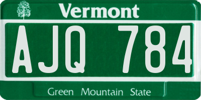 VT license plate AJQ784
