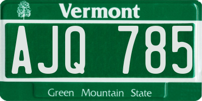 VT license plate AJQ785