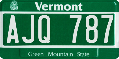 VT license plate AJQ787