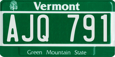VT license plate AJQ791