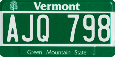 VT license plate AJQ798