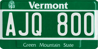 VT license plate AJQ800