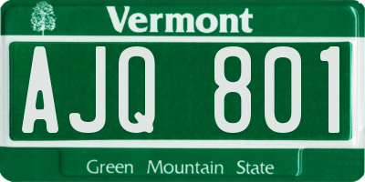 VT license plate AJQ801