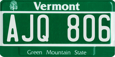VT license plate AJQ806