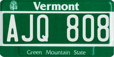 VT license plate AJQ808