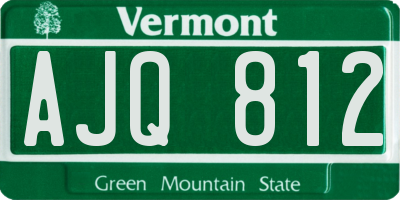 VT license plate AJQ812