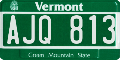 VT license plate AJQ813