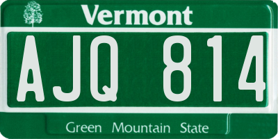 VT license plate AJQ814